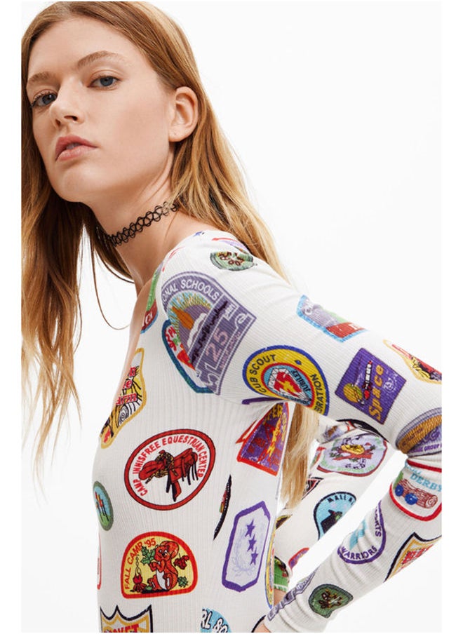 DESIGUAL - Body with college patch print - Image 1