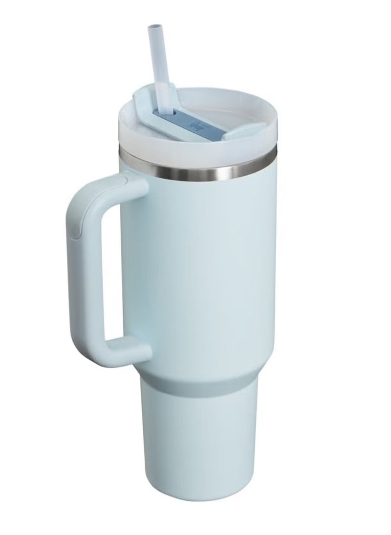 Quencher H2.0 FlowState 40 oz Stainless Steel Tumbler with Lid and Straw - Vacuum Insulated for Water, Iced Tea, Coffee, Smoothies, and More, Glacier