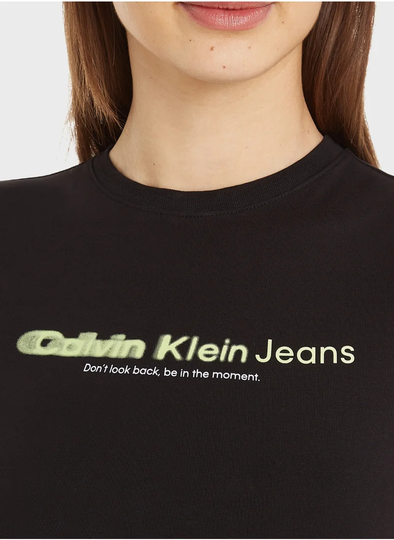 Calvin Klein Jeans Crew Neck Slogan T-Shirt