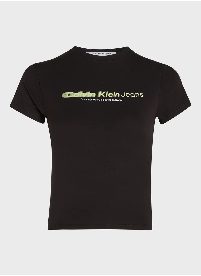 Calvin Klein Jeans Crew Neck Slogan T-Shirt