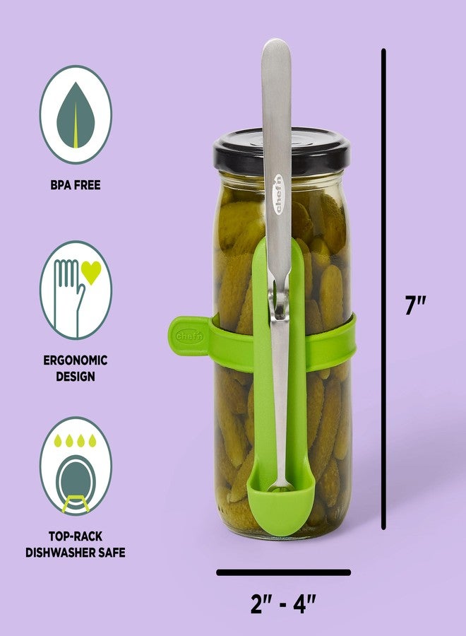 Chef'n Chef’n FridgeFork Pro Squeeze n’ Hold Condiment Fork – 2-in-1 Fork and Tongs with Integrated Storage Caddy – Mess-Free Tool for Pickles, Olives, and More – Ideal for Charcuterie and Snacking - Image 2