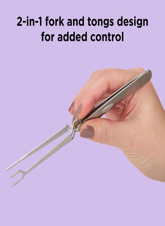 Chef'n Chef’n FridgeFork Pro Squeeze n’ Hold Condiment Fork – 2-in-1 Fork and Tongs with Integrated Storage Caddy – Mess-Free Tool for Pickles, Olives, and More – Ideal for Charcuterie and Snacking - Image 3
