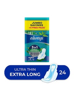 Always Ultra 3In1 Herbal Freshness Ultra Thin Extra Long Sanitary Pad With Wings 24 Pad Count  - Image 4