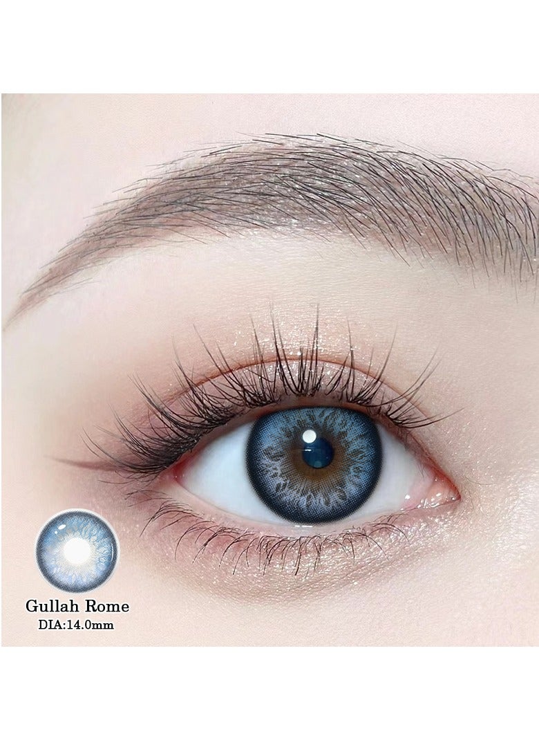 عين كي اس اس عدسات لاصقة تجميلية سنوية للجنسين من جولا روم بلو، مجموعة تكبير مع علبة