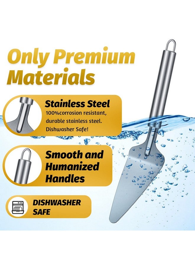 Patelai 3 Pieces Pie Server Set Stainless Steel Pie Spatula Serrated with Comfortable Handle, Easy to Grip for Cutting and Serving Desserts Pizza and Cake  - Image 3