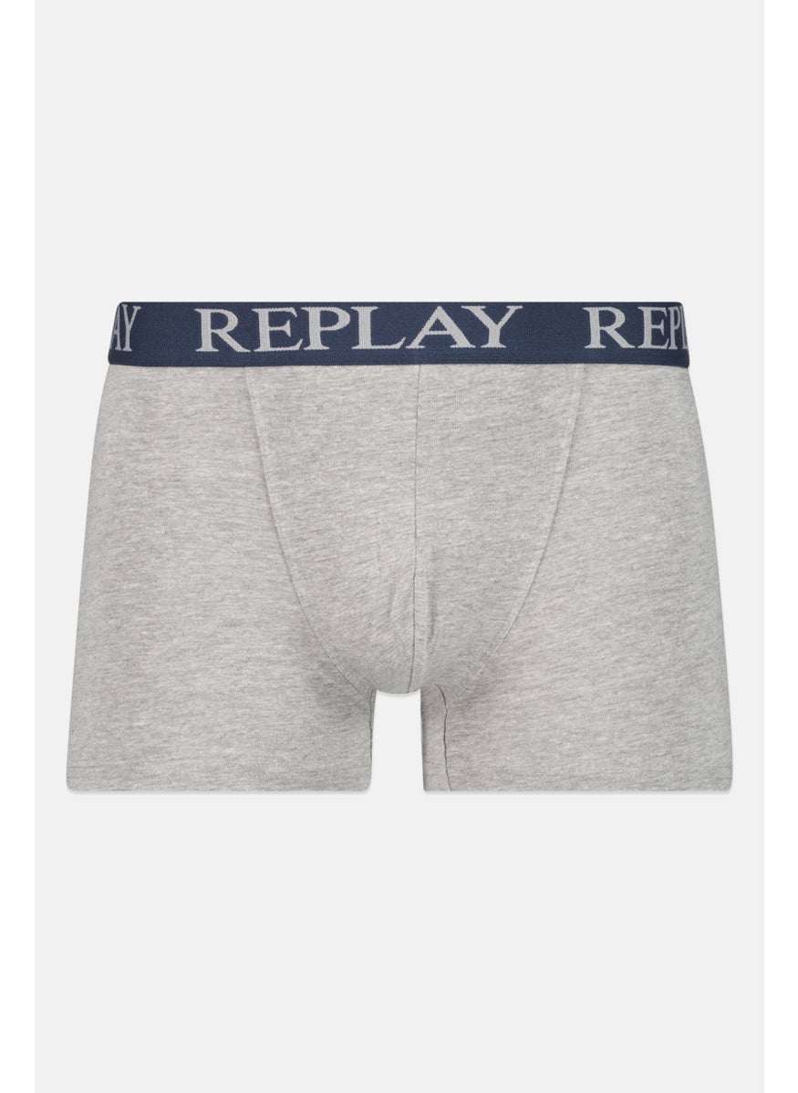 Replay - Men 2 Pack Brand Logo Trunk, Grey - Image 1