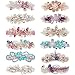 FZBNSRKO 4 Pcs French Hair BarrettesSparkly Rhinestone Hair BarretteMetal Flower Hair ClipsCrystal Clip Ponytail Holders for Women Girlsrandom style - Image 2