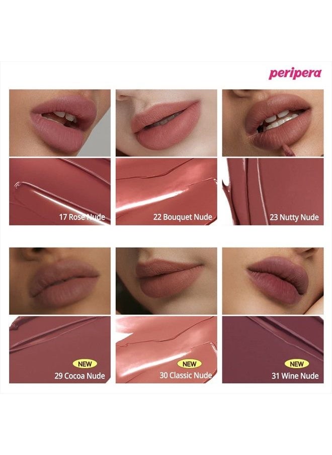 Peripera حبر الشفاه المخملية | لون عالي الصبغة، يدوم طويلاً، خفيف الوزن، لم يتم اختباره على الحيوانات، خالي من الغلوتين والبارابين | #022 بوكيه نود، 0.14 أونصة سائلة  - Image 5
