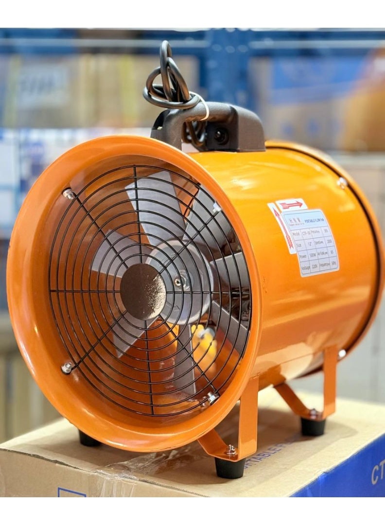H.N.M CTF30 12-Inch Industrial Exhaust Fan | 500W Copper Motor | 2800 RPM High-Speed Axial Flow Blower | 220V Heavy-Duty Ventilation Fan for Warehouse, Factory & Basement - Image 1