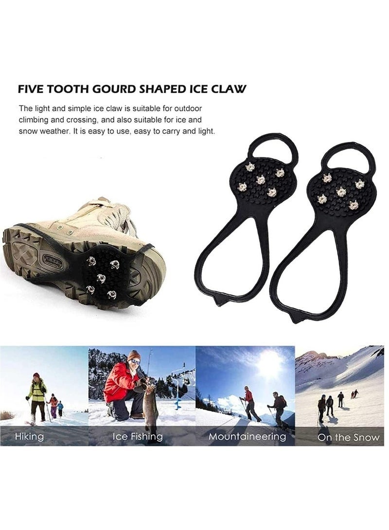 4 قطع من المسامير العالمية المانعة للانزلاق، إصدار 2026 الجديد، مسامير جليدية مانعة للانزلاق بخمسة وثمانية مخالب للأحذية والأحذية الطويلة، مسامير تثبيت للجليد للمشي والتنزه والتسلق وصيد الأسماك - Image 4