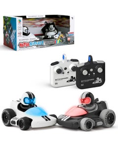 شاربر إيميج ® Motor Battles Rc Team Battle Racers - سيارات قتالية يتم التحكم فيها عن بعد مع أضواء LED ومؤشرات الضرر للعب متعدد اللاعبين | لعبة قتال سيارات التصادم Rc Stunt | لعبة هدية للأولاد والأطفال  - Image 1