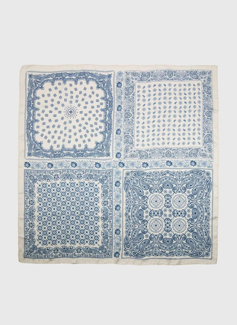 Matalan Cream Paisley Satin Scarf