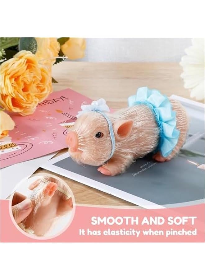 Silicone  Silicone let with Nursing Bottle and Clothing Accessories 5 Inch Lifelike Animal  Doll Cute Realistic Miniature Reborn Interesting Full Silicone Body  Toys (A) - Image 3