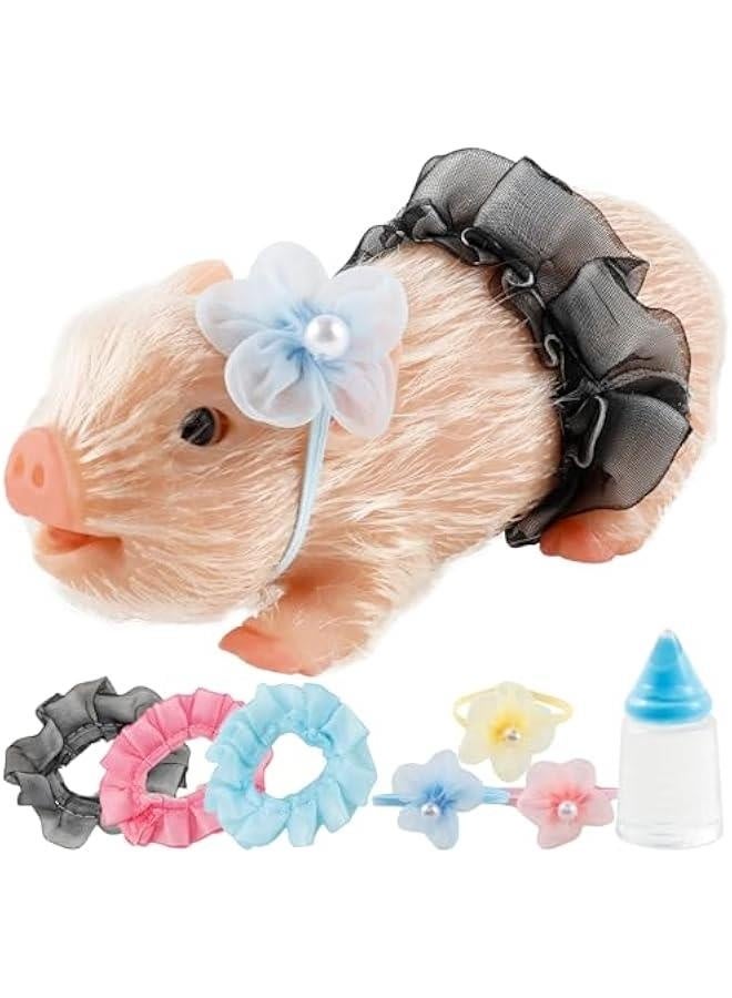 Silicone  Silicone let with Nursing Bottle and Clothing Accessories 5 Inch Lifelike Animal  Doll Cute Realistic Miniature Reborn Interesting Full Silicone Body  Toys (A) - Image 1