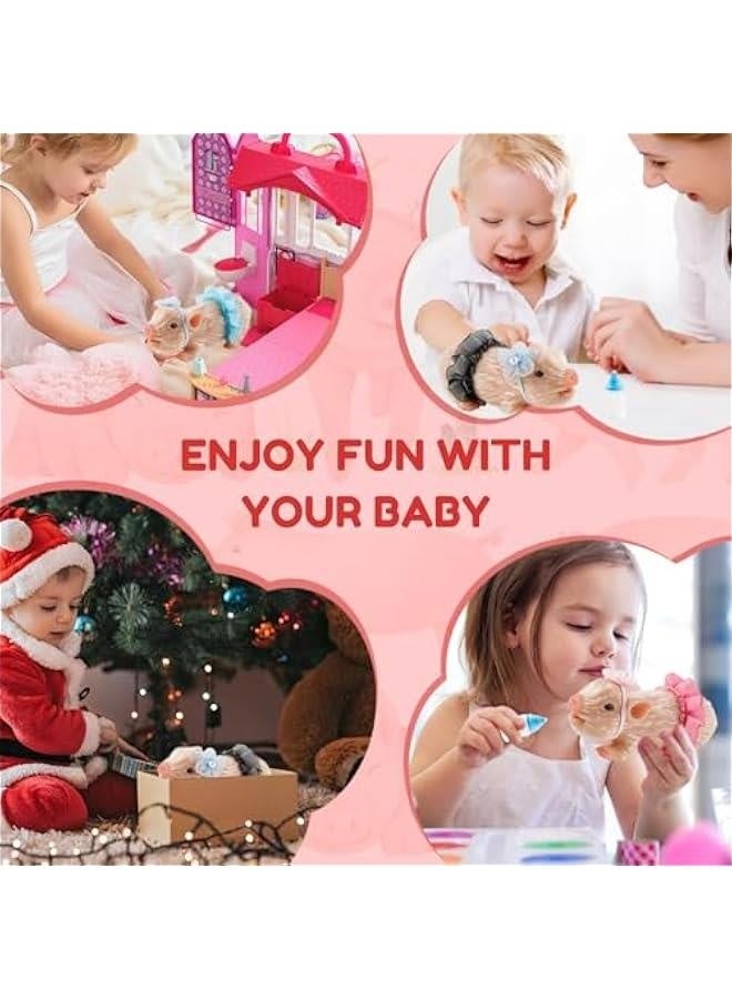 Silicone  Silicone let with Nursing Bottle and Clothing Accessories 5 Inch Lifelike Animal  Doll Cute Realistic Miniature Reborn Interesting Full Silicone Body  Toys (A) - Image 5