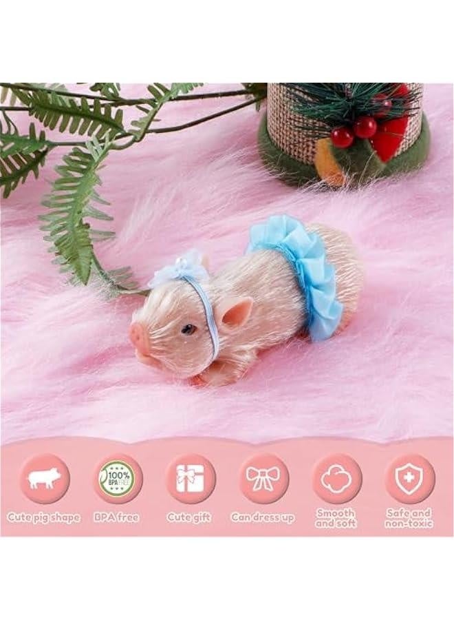 Silicone  Silicone let with Nursing Bottle and Clothing Accessories 5 Inch Lifelike Animal  Doll Cute Realistic Miniature Reborn Interesting Full Silicone Body  Toys (A) - Image 2