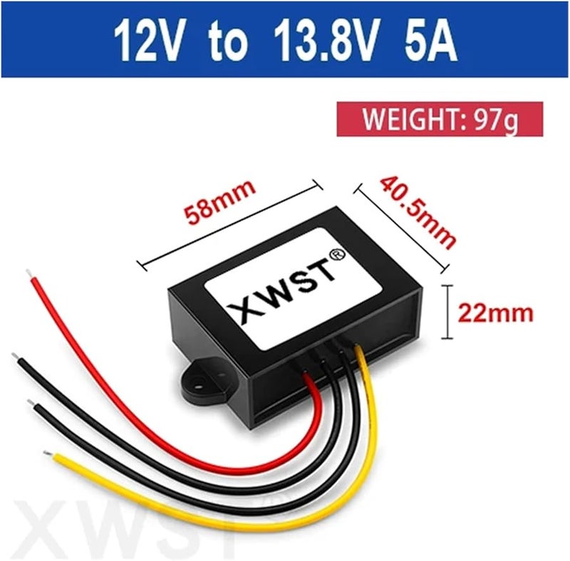 12V To 13 8V DC Boost Converter Power Regulator 5A ABS Plastic - Image 1