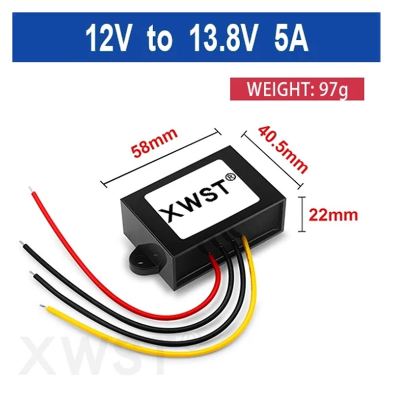 12V To 13 8V DC Boost Converter Power Regulator 5A ABS Plastic - Image 2