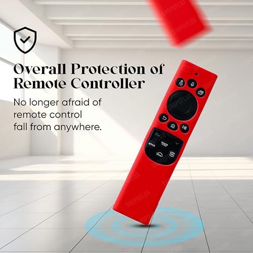 Shopoflux Silicone TV Remote Cover Compatible with Samsung Smart TV Remote Protective Case with Lanyard [Remote NOT Included] (RED) - Image 4