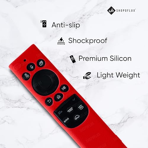 Shopoflux Silicone TV Remote Cover Compatible with Samsung Smart TV Remote Protective Case with Lanyard [Remote NOT Included] (RED) - Image 5