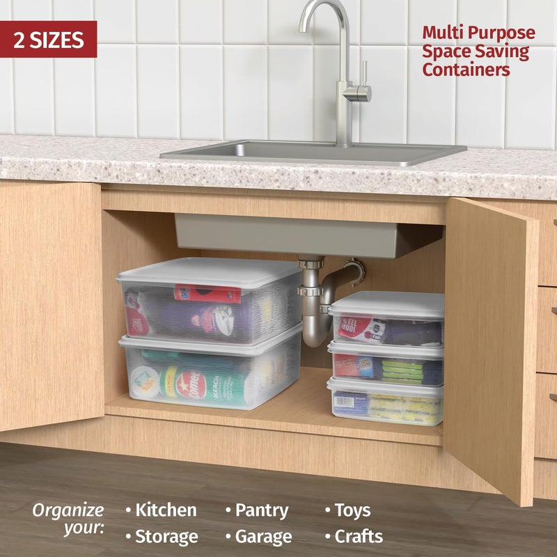Signoraware Plastic Storage Containers with Lids - 11L Airtight Bins Clear Stackable Organizing Bins for Food, Pet Food, Rice, Toy Storage, Garage, Pantry - Image 2