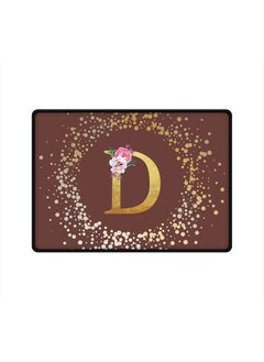 Designer Gaming Mouse Pad  Anti-Skid Mousepad Large Keyboard Mouse Pad Desk Mat Custom Monogram Initial Letter Floral Pattern Alphabet - D  (Brown)