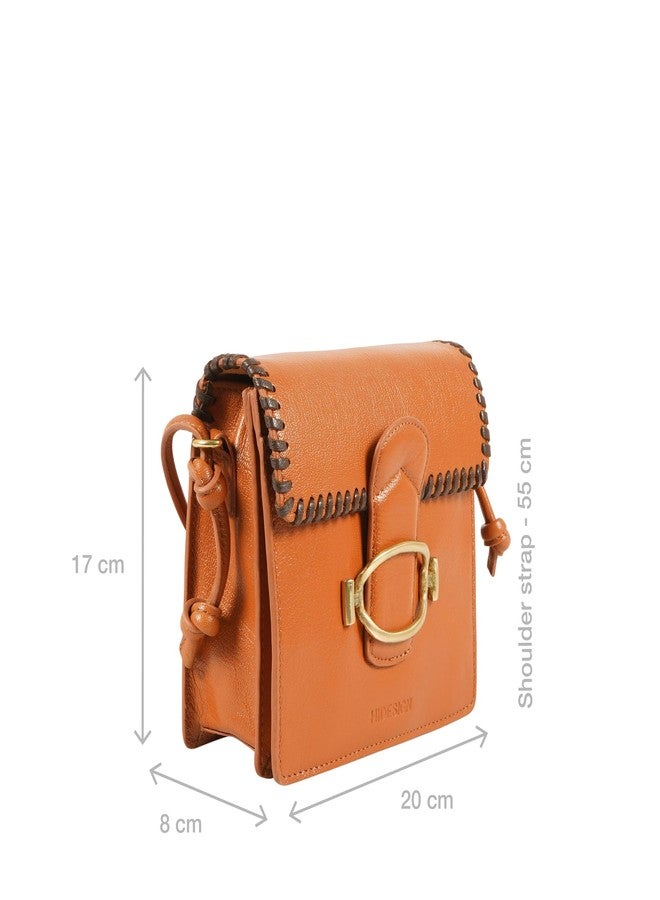 Hidesign Genuine Leather Women's Sling Bag - Tangerine - Image 2