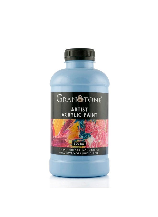 Granotone - GRANOTONE Acrylic Colour Art and Craft Paint, DIY Paint, Rich Pigment, Non-Craking Paint for Canvas, Wood, Leather, Earthenware, Metal 500 ml (SKY BLUE) - Image 1