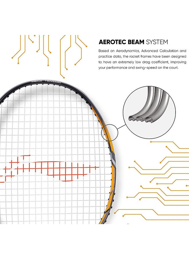 Li-Ning - Turbo 99 Carbon Fibre Strung Badminton Racket with Full Racket Cover | For Intermediate Players | 84 grams | Maximum String Tension - 30lbs - Image 1