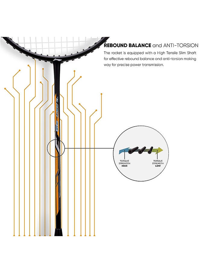 Li-Ning - Turbo 99 Carbon Fibre Strung Badminton Racket with Full Racket Cover | For Intermediate Players | 84 grams | Maximum String Tension - 30lbs - Image 1