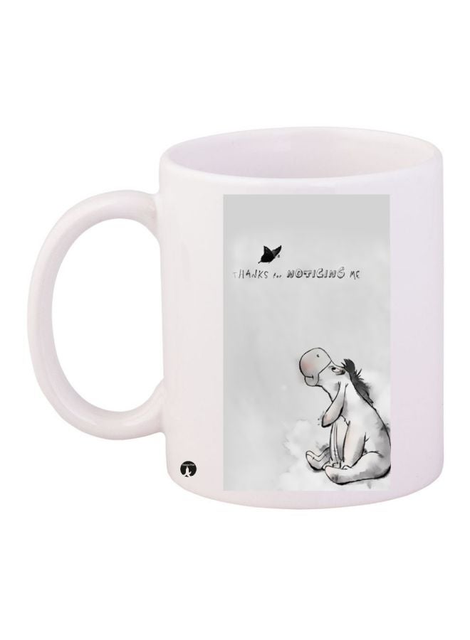 RYN Thanks For Noticing Me Printed Coffee Mug White/Grey/Black 11ounce
