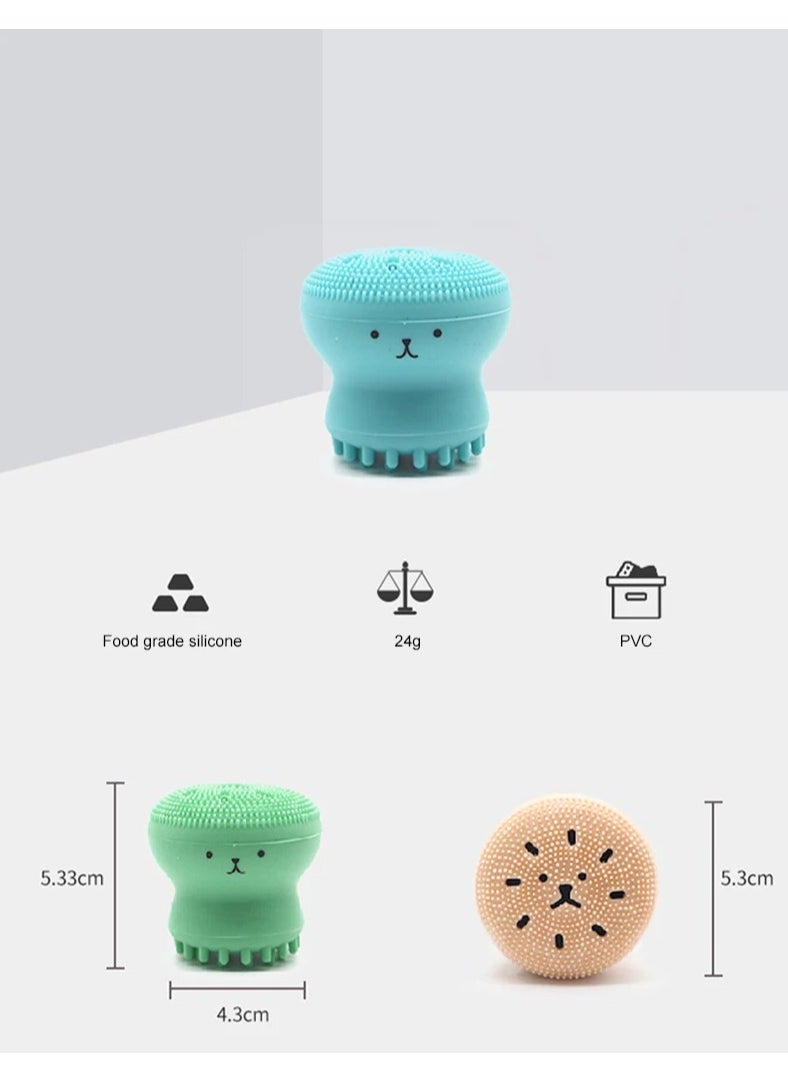 Prime by javaudan Face Scrubber Cleansing Brush Face Exfoliator Brush Octopus Shape Facial Cleansing Brush, Small Silicone Facial Cleanser Exfoliating Scrubber Face Washing Brush Deep Pore Cleaning for Skin Care  - Image 3