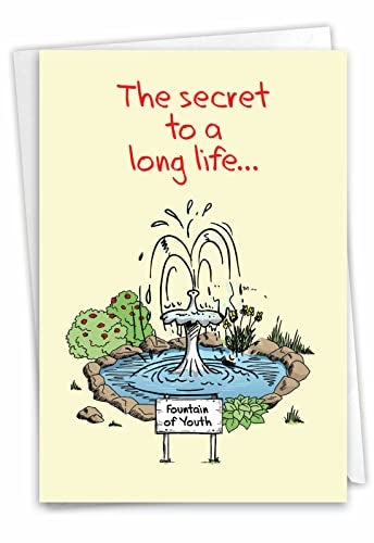 NobleWorks Funny Birthday Card for Men and Women w/ 5x7 Inch Envelope (1 Card) Bday - Hilarious Long Life Secret C10252BDG - Image 1