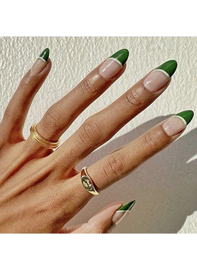 KLOSS BEAUTY GREEN GLAM ALMOND SHAPE press on nails Artificial Nails, Reusable Fake Nails, Set of 22 false nails Universally sized nail extensions for women Press- On nails, Longlasting fake nails with Glue GLOSSY Finish ( Pinkish Nude Base with Green Tips ) - pzsku/Z3DCDFB827F36CD9DBF24Z/45/_/1741429418/5593ba8e-b40b-4cc1-bf9f-799411b3ff00