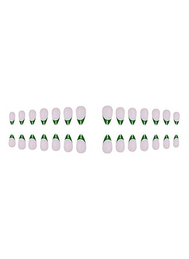 KLOSS BEAUTY GREEN GLAM ALMOND SHAPE press on nails Artificial Nails, Reusable Fake Nails, Set of 22 false nails Universally sized nail extensions for women Press- On nails, Longlasting fake nails with Glue GLOSSY Finish ( Pinkish Nude Base with Green Tips ) - pzsku/Z3DCDFB827F36CD9DBF24Z/45/_/1741429436/63b41ba8-2a4c-4898-a7b5-1c5db245e4cb