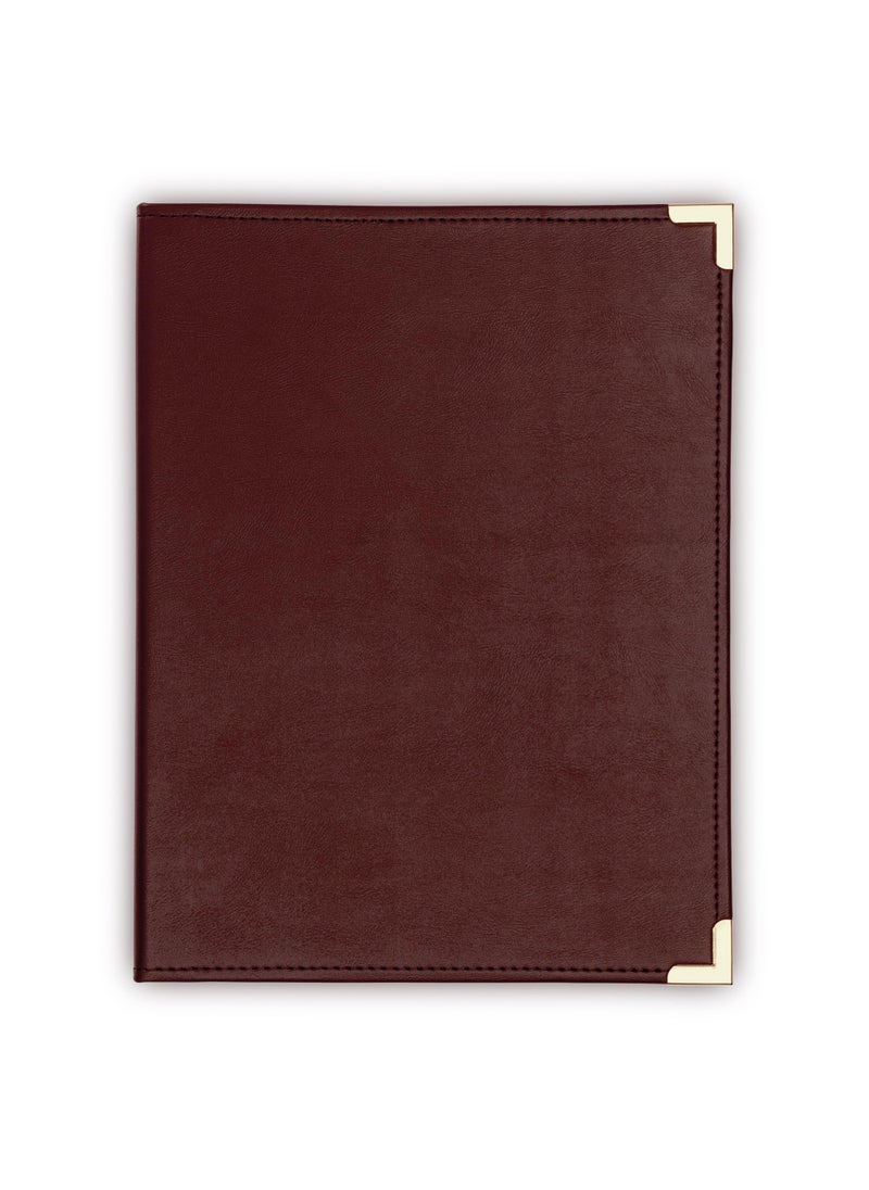 Samsill Samsill Classic Collection Business Portfolio - Executive Padfolio for Resume & Document Organizer - 8.5 by 11-Inch Legal Pad, Faux Leather with Brass Corners (Burgundy)  - Image 1