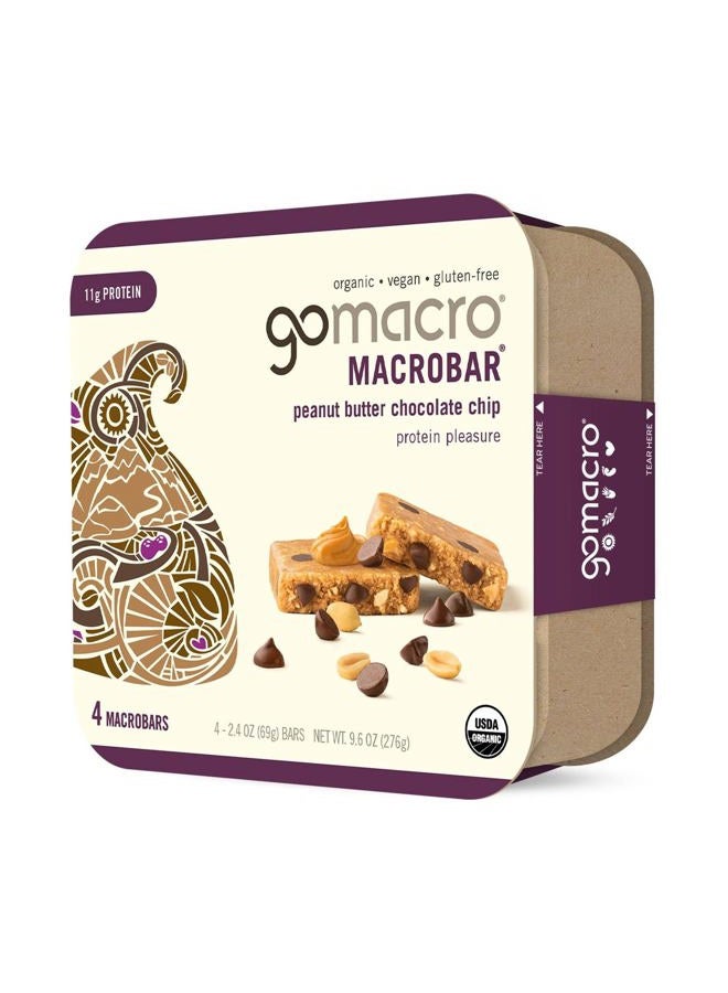 GOMACRO Organic Peanut Butter Chocolate Chip Bars 4 Count, 2.4 OZ - Image 2