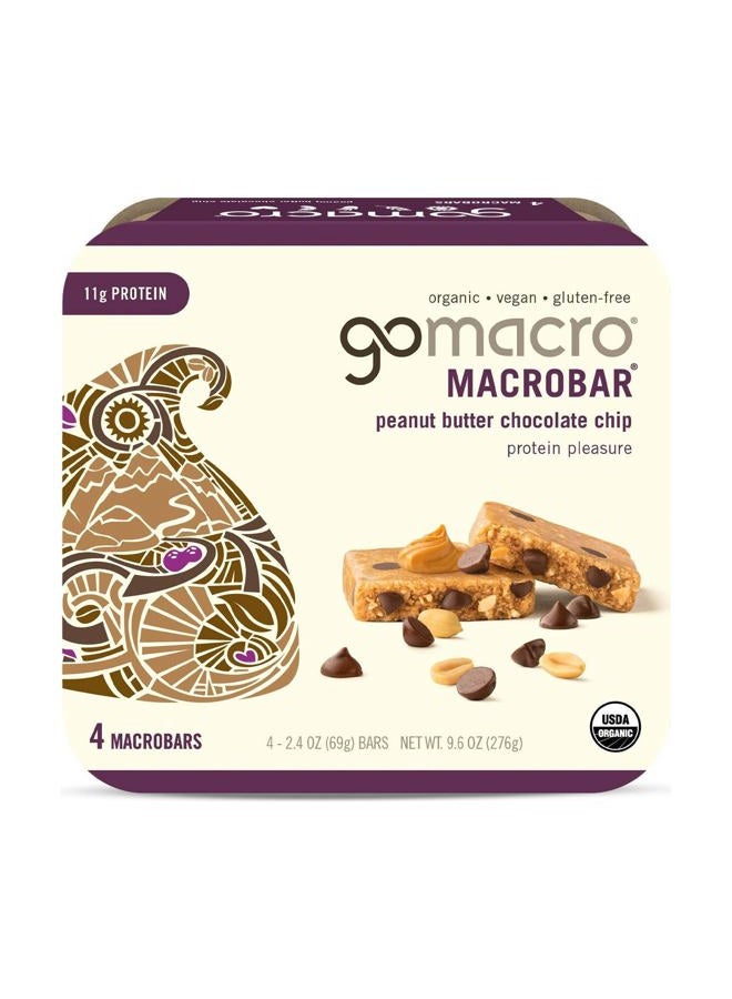 GOMACRO Organic Peanut Butter Chocolate Chip Bars 4 Count, 2.4 OZ - Image 1