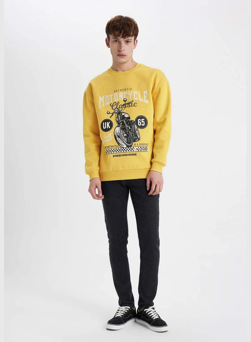 ديفاكتو Man Crew Neck Long Sleeve Knitted Sweatshirt