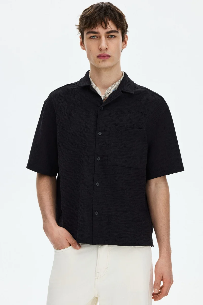 H&M Relaxed Fit Waffled resort shirt