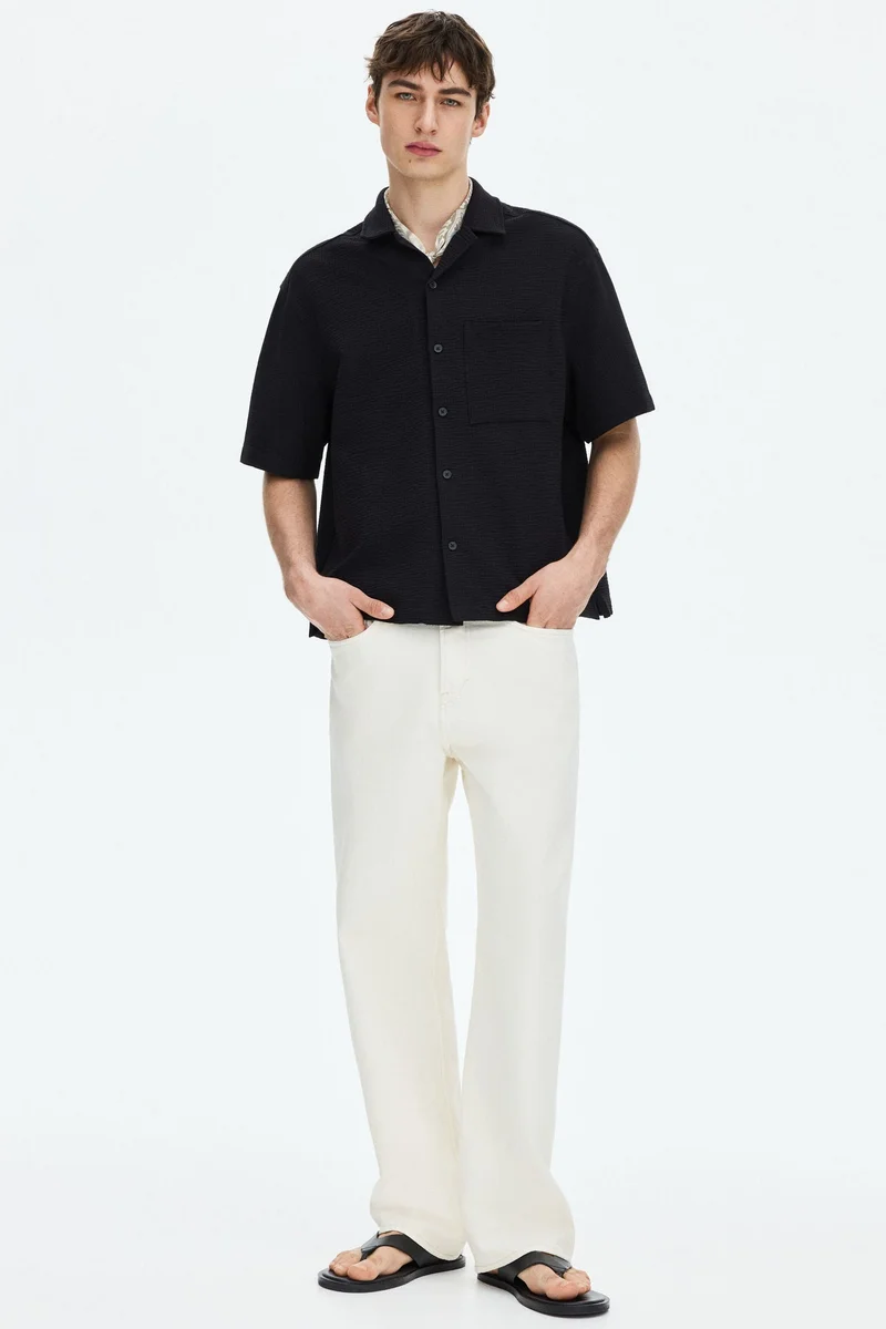 H&M Relaxed Fit Waffled resort shirt