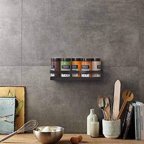 APPUCOCO Metal Multi-Purpose Wall Mount Floating Shelf Wall Mounted Storage Shelves for Kitchen, Bathroom, Bedroom, Office (Small, Black) - Image 3