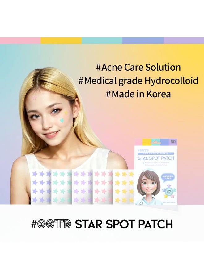 #OOTD Star-shaped Hydrocolloid Acne/Pimple patch with 5 Pastel Color/Niacinamide & Ceramide Formula: Hydrocolloid Pimple Patches, Ideal for Blemish Spots (80 Count) - Image 2