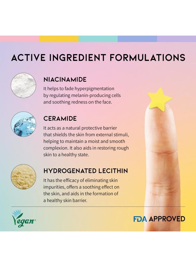 #OOTD Star-shaped Hydrocolloid Acne/Pimple patch with 5 Pastel Color/Niacinamide & Ceramide Formula: Hydrocolloid Pimple Patches, Ideal for Blemish Spots (80 Count) - Image 4