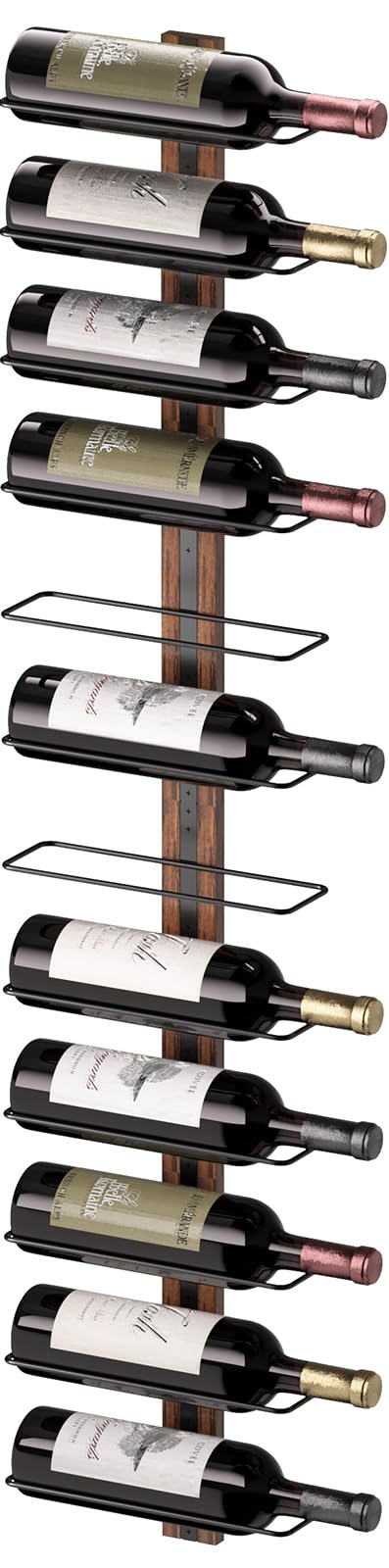 B4Life Wine Rack Wall Mounted for 12 Wine Bottles Wood Wine Racks for Wall Wine Holder Wine Bottle Racks for Kitchen Dining Room Bar