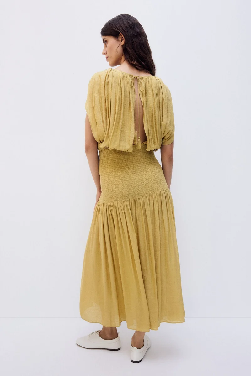 H&M  MAMA Smocked cape-detail nursing dress for Women | Best Price UAE