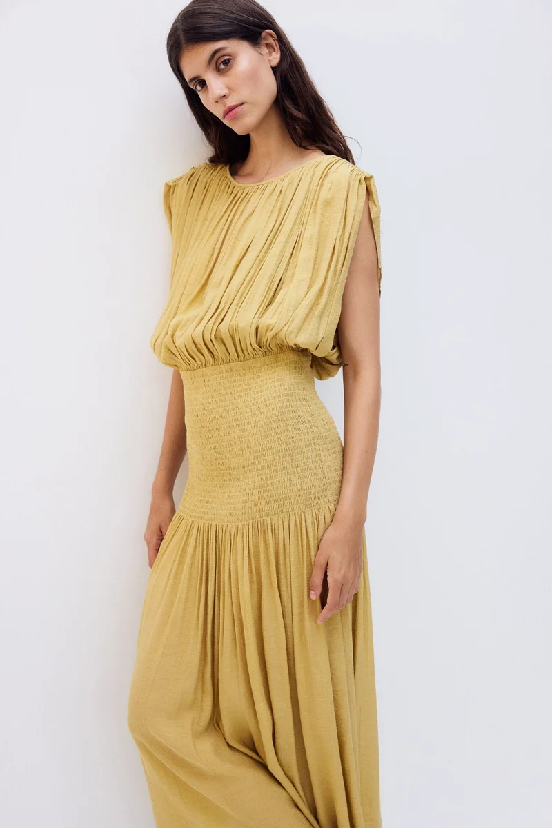H&M  MAMA Smocked cape-detail nursing dress for Women | Best Price UAE