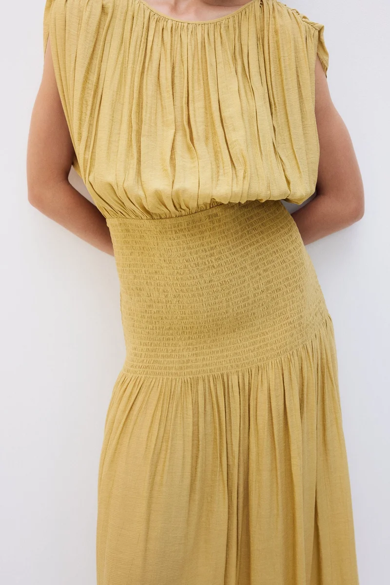 H&M  MAMA Smocked cape-detail nursing dress for Women | Best Price UAE