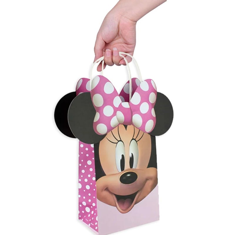 Amscan Minnie Mouse Forever DIY Party Bags - 8.25" x 5" x 3.25" (8-Pack) - Pink Paper Favor Bags for Kids Events & Special Occasions - Image 3