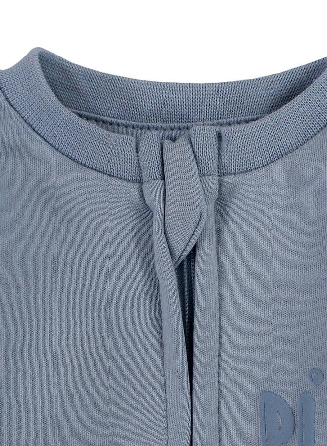 Pompelo Baby Boys Cotton Footless Onesie – Baby Blue with "Play all Day" Design - Image 3